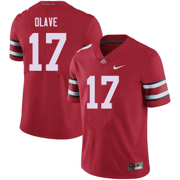 Ohio State Buckeyes #17 Chris Olave Men Embroidery Jersey Red OSU97910